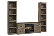 Trinell Brown 3-Piece Entertainment Center with Electric Fireplace -  Ashley - Lara Furniture