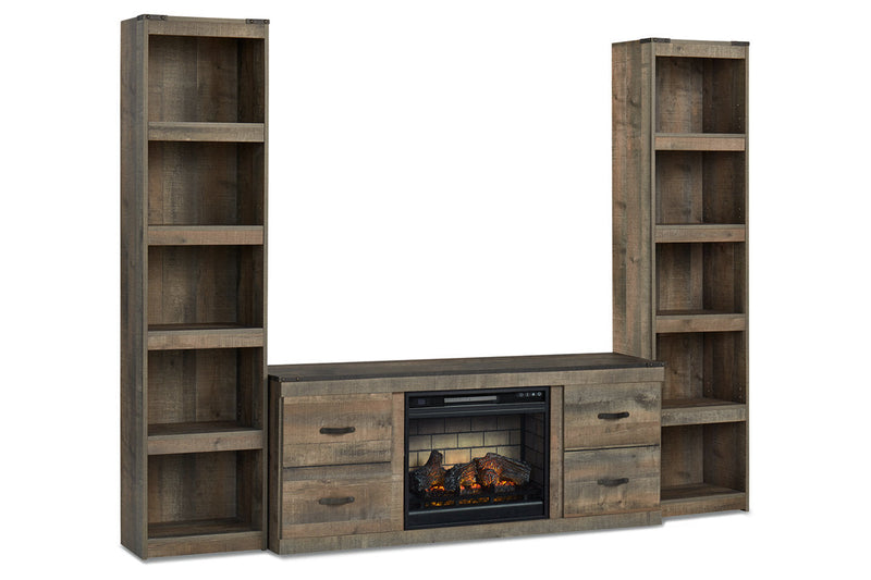 Trinell Brown 3-Piece Entertainment Center with Electric Fireplace -  Ashley - Lara Furniture