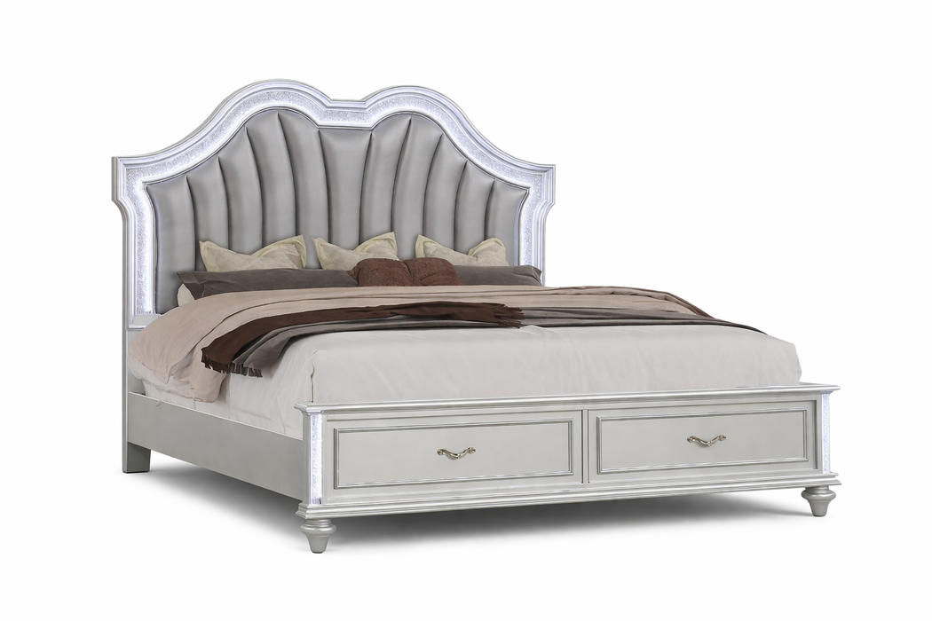 Evangeline Silver Queen Bed