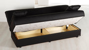 Regata 3 Seat Sleeper (Escudo Black - Pu) 1 Piece - Lara FurnitureSleeper Sofa