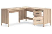 Battelle Tan 60" Home Office Desk with Return -  Ashley - Lara Furniture