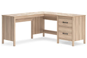 Battelle Tan 60" Home Office Desk with Return -  Ashley - Lara Furniture