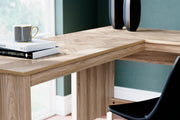 Battelle Tan 60" Home Office Desk with Return -  Ashley - Lara Furniture