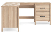 Battelle Tan 60" Home Office Desk with Return -  Ashley - Lara Furniture
