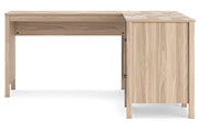 Battelle Tan 60" Home Office Desk with Return -  Ashley - Lara Furniture