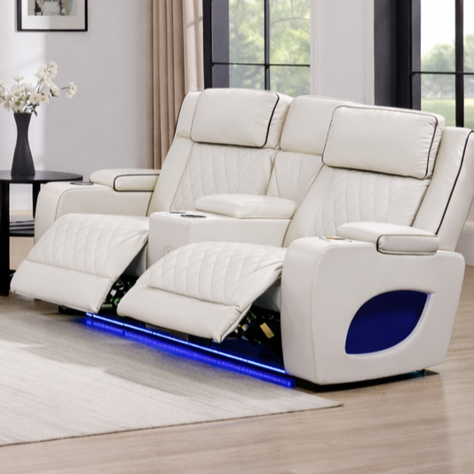 Hialeah White Loveseat