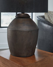 Naareman Metallic Black 2-Piece Table Lamp Set from Ashley - Lara Furniture
