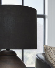Naareman Metallic Black 2-Piece Table Lamp Set from Ashley - Lara Furniture