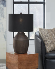 Naareman Metallic Black 2-Piece Table Lamp Set from Ashley - Lara Furniture