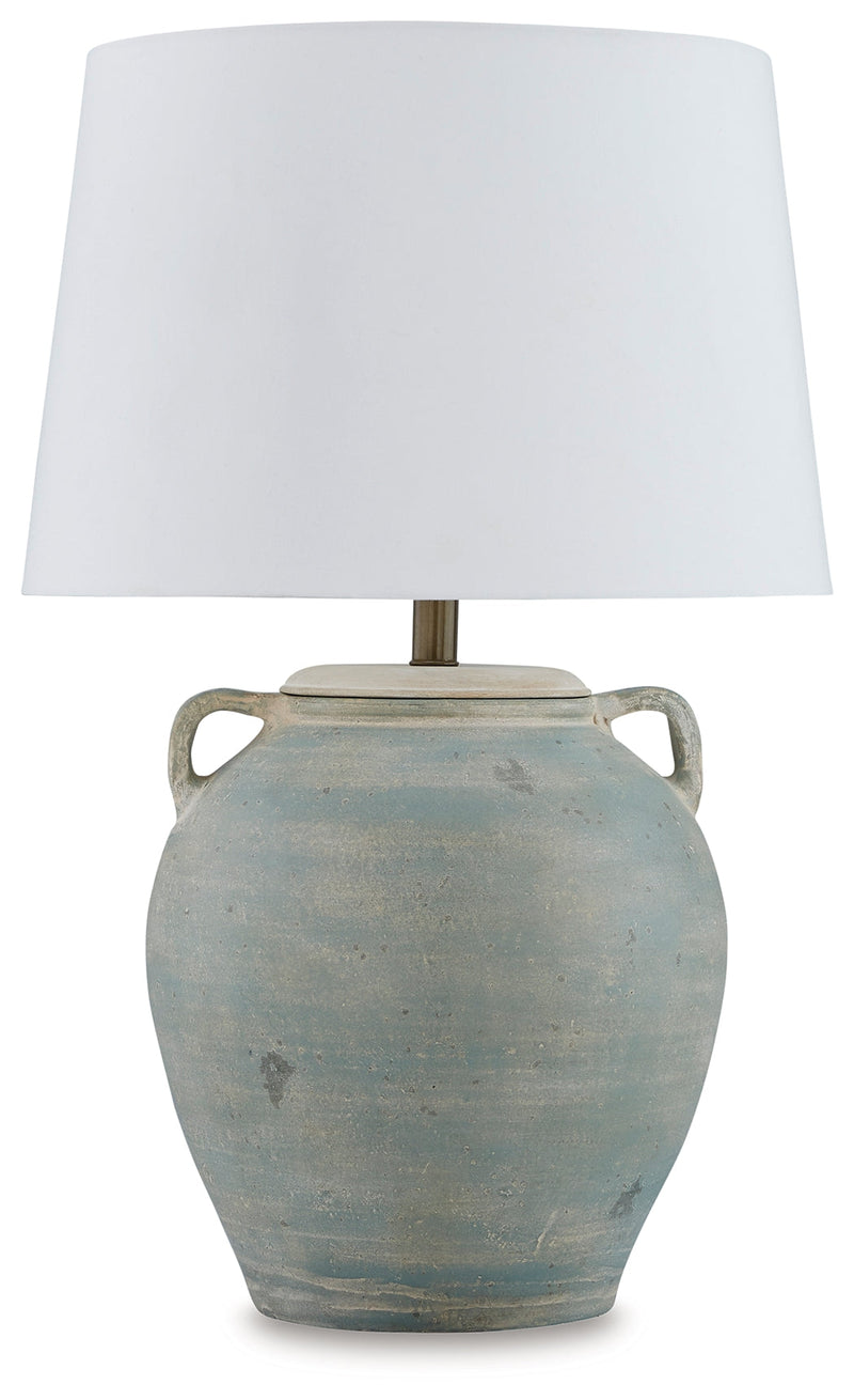 Shawburg Antique Green 2-Piece Table Lamp Set from Ashley - Lara Furniture