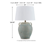 Shawburg Antique Green 2-Piece Table Lamp Set from Ashley - Lara Furniture