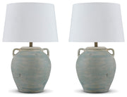 Shawburg Antique Green 2-Piece Table Lamp Set from Ashley - Lara Furniture