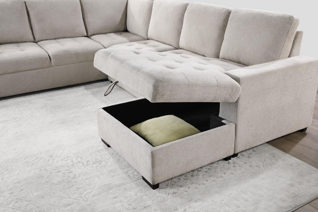[HOT DEAL] Larry Beige 3 Piece Sleeper Sectional