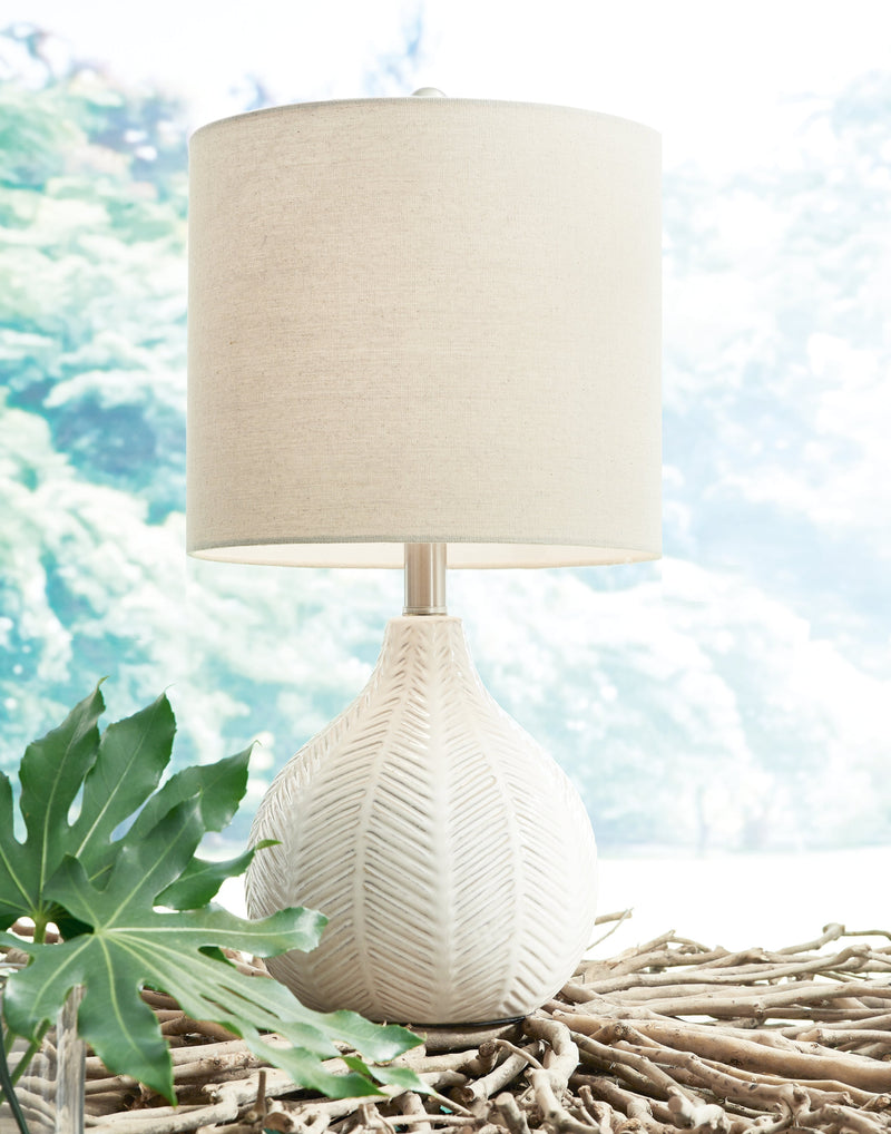 Rainermen Off White 2-Piece Table Lamp Set from Ashley - Lara Furniture
