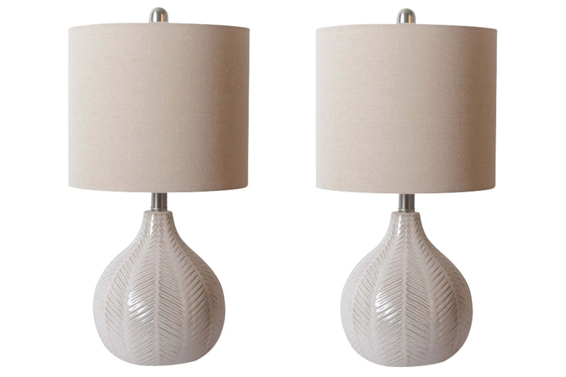 Rainermen Off White 2-Piece Table Lamp Set from Ashley - Lara Furniture