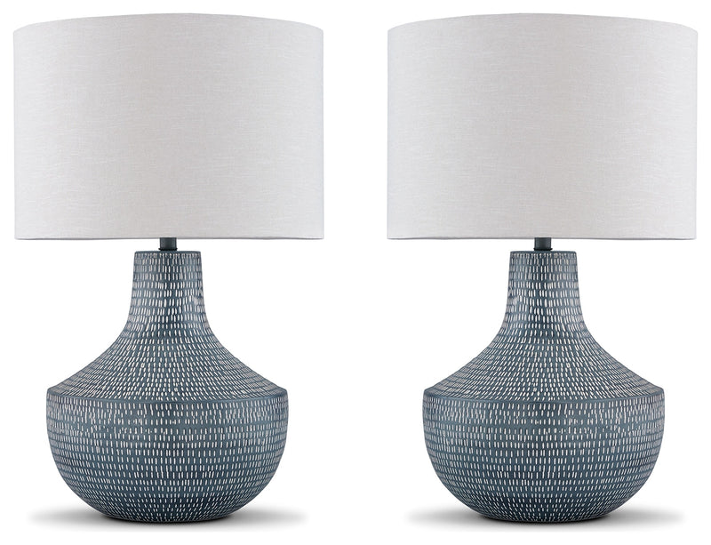Schylarmont Antique Gray/White 2-Piece Table Lamp Set from Ashley - Lara Furniture