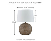 Neavesboro Antique Brown/White 2-Piece Table Lamp Set from Ashley - Lara Furniture