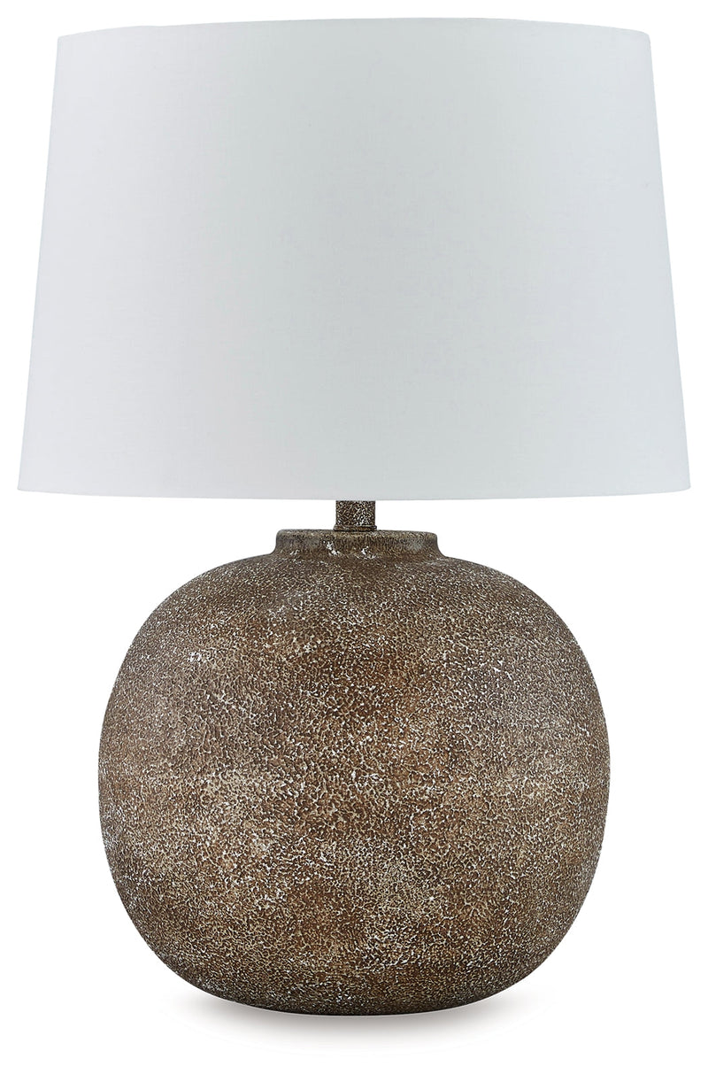 Neavesboro Antique Brown/White 2-Piece Table Lamp Set from Ashley - Lara Furniture