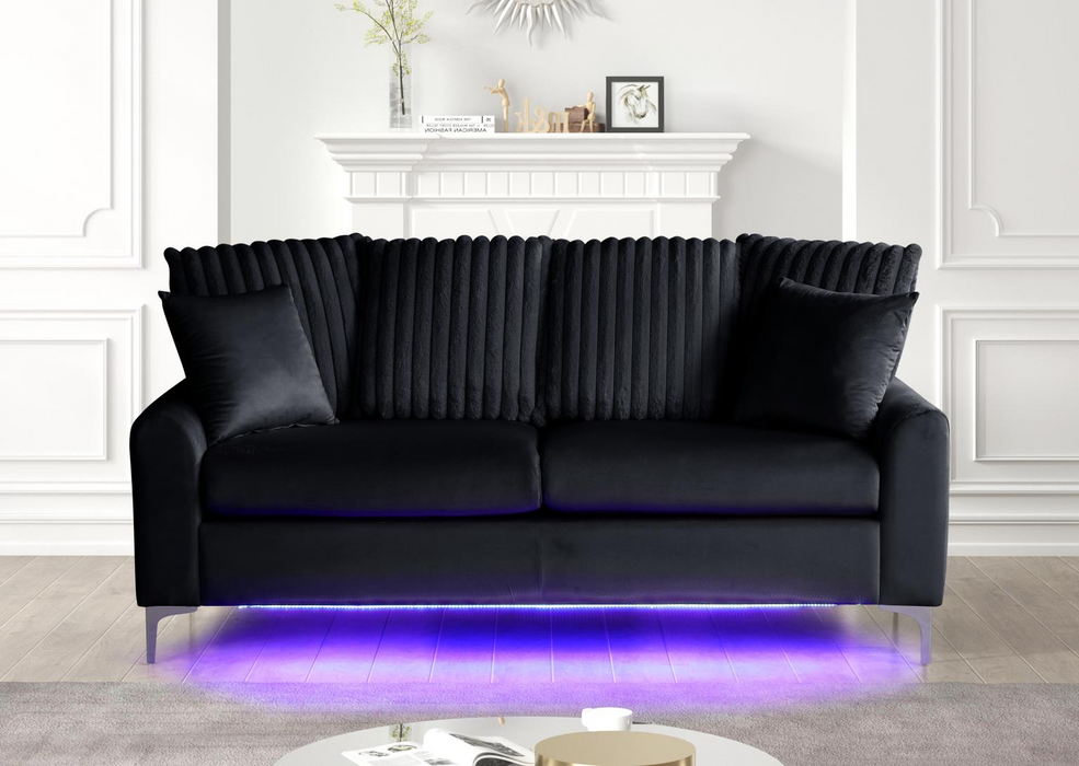 Melinay Black Living Room Set ( Sofa & Loveseat )