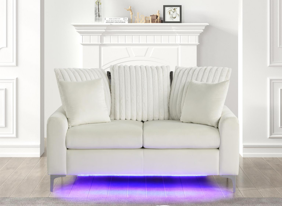 Melinay Beige Living Room Set ( Sofa & Loveseat )