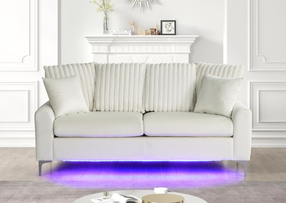 Melinay Beige Living Room Set ( Sofa & Loveseat )