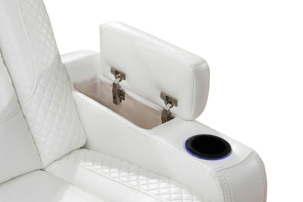 Zachary White 3 Piece Power Sectional