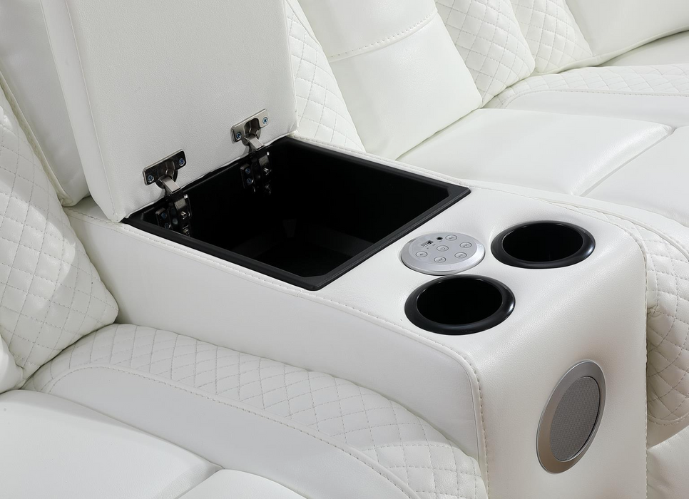 Zachary White 3 Piece Power Sectional