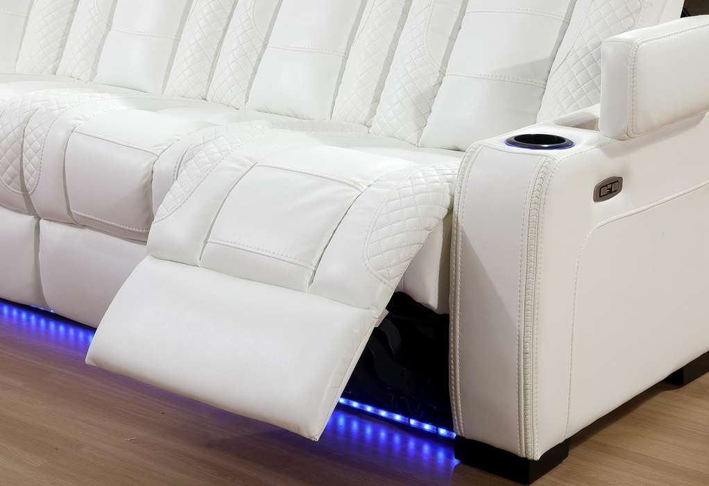 Zachary White 3 Piece Power Sectional