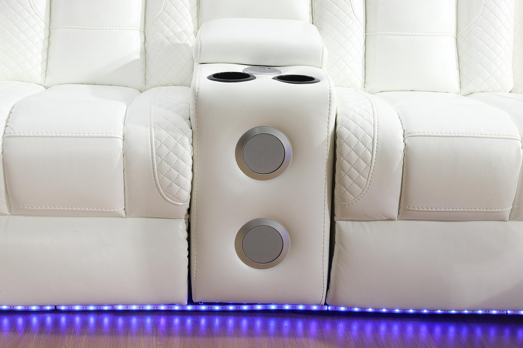 Zachary White 3 Piece Power Sectional