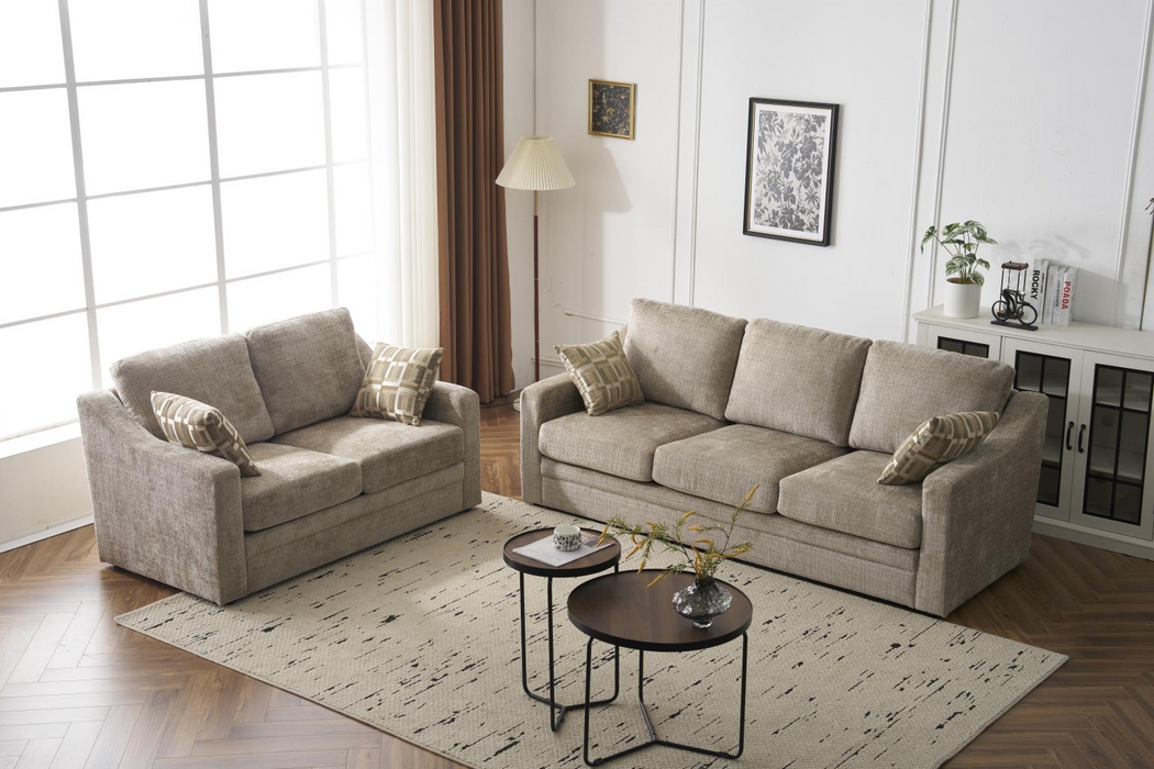 Flyin Brown Living Room Set ( Sofa & Loveseat )