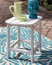 Sundown Treasure White Adirondack Chair with End Table from Ashley - Lara Furniture