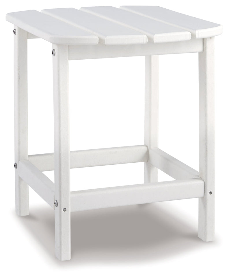 Sundown Treasure White Adirondack Chair with End Table from Ashley - Lara Furniture