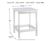 Sundown Treasure White Adirondack Chair with End Table from Ashley - Lara Furniture