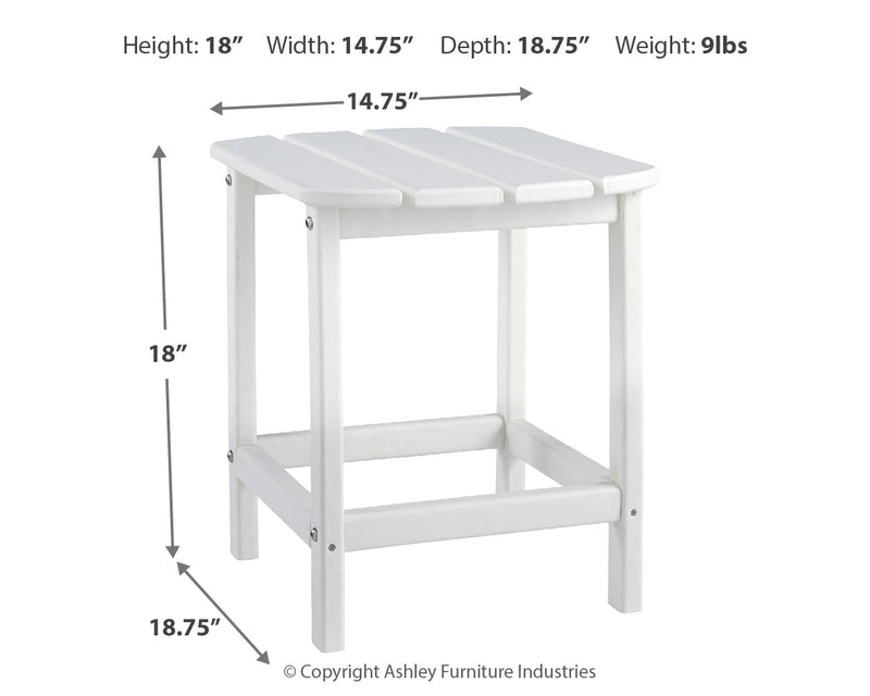 Sundown Treasure White Adirondack Chair with End Table from Ashley - Lara Furniture