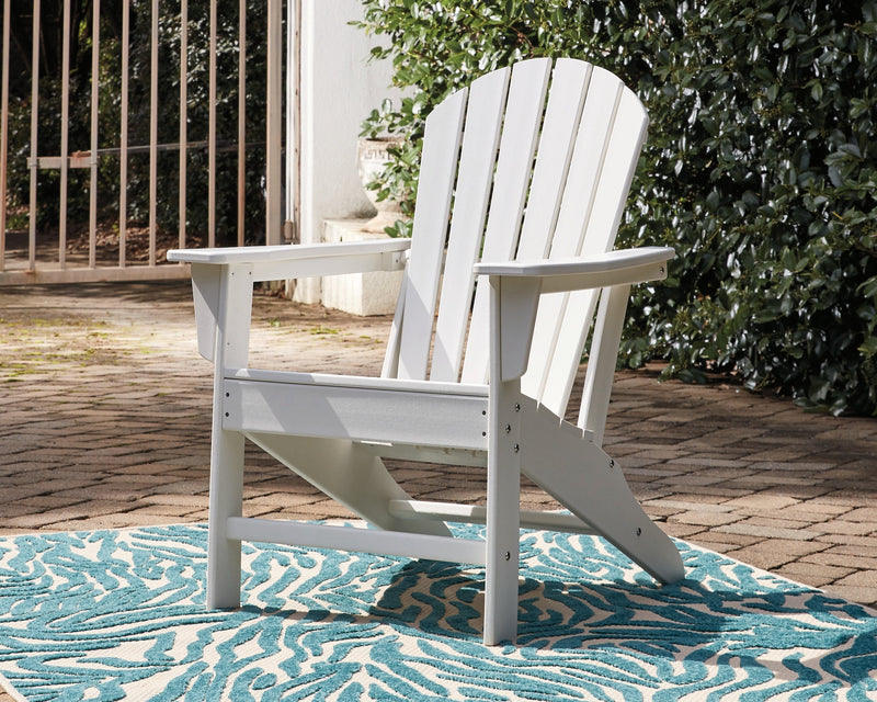 Sundown Treasure White Adirondack Chair with End Table from Ashley - Lara Furniture
