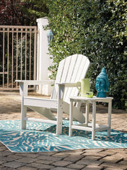Sundown Treasure White Adirondack Chair with End Table from Ashley - Lara Furniture