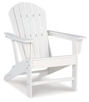 Sundown Treasure White Adirondack Chair with End Table from Ashley - Lara Furniture