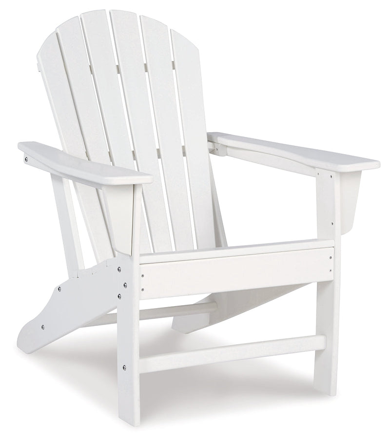 Sundown Treasure White Adirondack Chair with End Table from Ashley - Lara Furniture