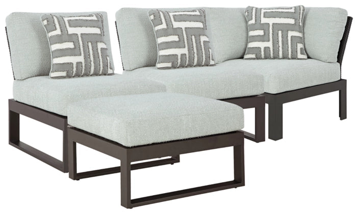 Beachloft 4-Piece Black / Gray Outdoor Sectional