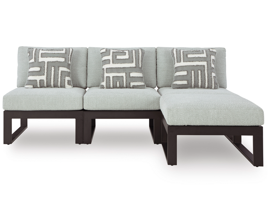 Beachloft 3-Piece Outdoor Sectional With Ottoman