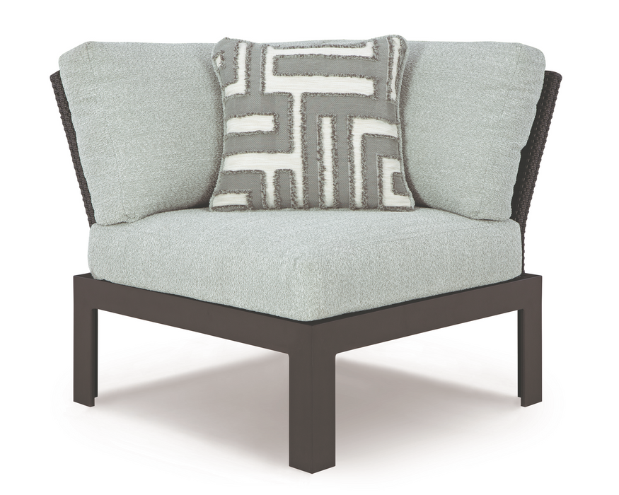 Beachloft 5-Piece Outdoor Black / Gray Sectional with Ottoman