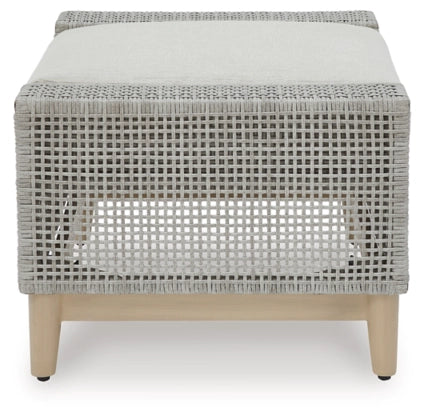 Seton Creek Gray Outdoor Ottoman with Cushion