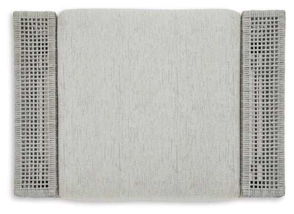 Seton Creek Gray Outdoor Ottoman with Cushion