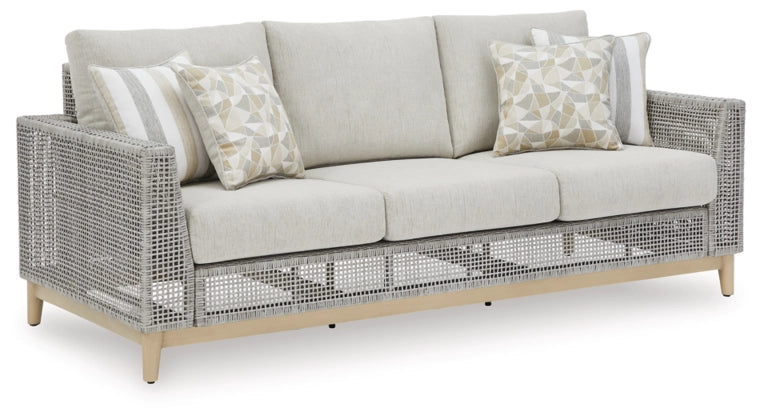 Seton Creek Gray Outdoor Sofa with Cushion