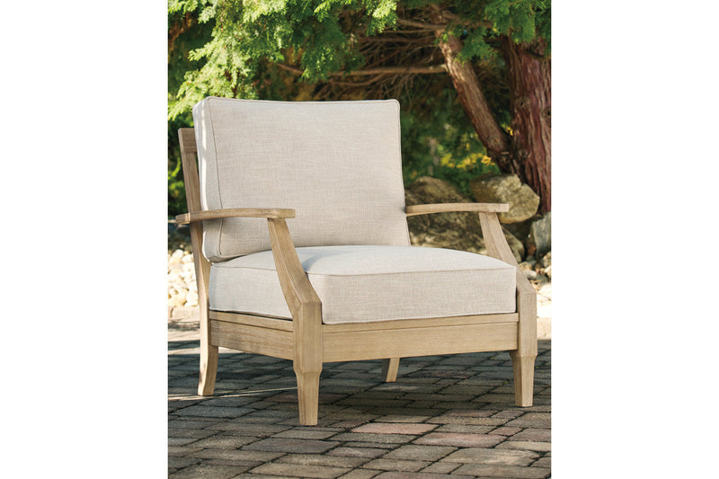 Clare View Beige Outdoor Sofa, Loveseat and Lounge Chair -  Ashley - Lara Furniture