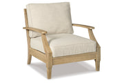 Clare View Beige Outdoor Sofa, Loveseat and Lounge Chair -  Ashley - Lara Furniture