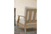 Clare View Beige Outdoor Sofa, Loveseat and Lounge Chair -  Ashley - Lara Furniture