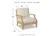 Clare View Beige Outdoor Sofa, Loveseat and Lounge Chair -  Ashley - Lara Furniture