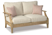 Clare View Beige Outdoor Loveseat and 4 Lounge Chairs -  Ashley - Lara Furniture