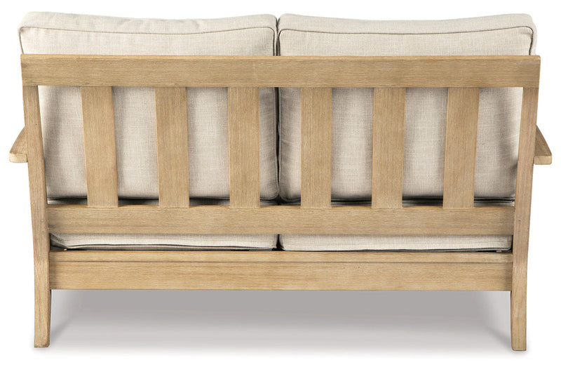 Clare View Beige Outdoor Loveseat and 4 Lounge Chairs -  Ashley - Lara Furniture